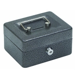 Hercules CB0604 Key Locking Cash Box, 6" x 4.62" x 3", Recycled Steel, Silver Vein