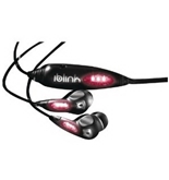 IBLINK BLP3 Earbuds with LED Lights (Black with Pink LED Lights)