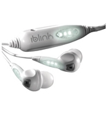IBLINK WLW1 Earbuds with LED Lights (White with White LED Lights)