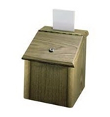 Lorell : Suggestion Box, With Lock,7-3/4-x7-1/4-x9-3/4-, Medium Oak -:- Sold as 2 Packs of - 1 - / - Total of 2 Each