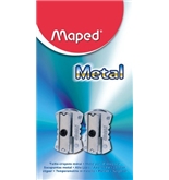 Maped Classic 1-Hole Metal Pencil Sharpeners, Grey, 2-Pack (006602)