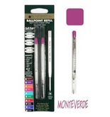 Monteverde Ballpoint Refill to Fit Parker Ballpoint Pens, Medium Point, Soft Roll, Pink, 2 per Pack (P132PK)