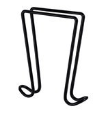 Officemate OIC Wire Cubicle Hooks, Two Sides, Fits Partitions Up to 2.5-Inch, Black (22008)
