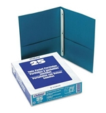 Oxford 57755 Twin Pocket Portfolios with Three Tang Fasteners, Teal, 25/box