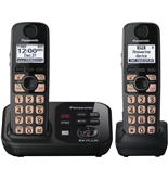 Panasonic KX-TG4732B DECT 6.0 Cordless Phone with Answering System, Black, 2 Handsets