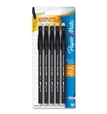Paper Mate Erasermate Stick Medium Tip Ballpoint Pens, 5 Black Ink Pens(3163558PP)