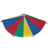 Parachute; 6 Ft. Diameter / 6 Handles; Nylon; Multi-Colored; no. CHSNP6