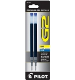 Pilot G2 Gel Ink Refill, 2-Pack for Rolling Ball Pens, Fine Point, Blue Ink (77241)