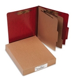 Presstex 20-Point Classification Folders, Letter, Six-Section, Red, 10