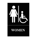 Quartet ADA Approved Women's Restroom Sign, Wheelchair Accessible Symbol with Tactile Graphics, Molded Plastic, 6 x 9 Inches, Gray (01415)