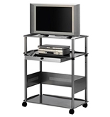 Quartet Euro 43 Inch Wide Screen Monitor Cart, 36 x 45 x 23 Inches, Brushed Silver (PWB1)