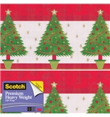 Scotch Gift Wrap, Festive Trees Pattern, 25-Square Feet, 30-Inch x 10-Feet (AM-WPFT-12)