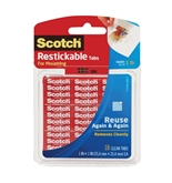 Scotch Restickable Tabs, 1 x 1 Inches, 18 Squares (R100)