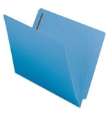Smead End Tab Fastener File Folders, Letter Size, Straight Cut, Reinforced Tab, Blue, 50 Per Box (25040)