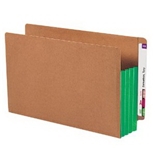 Smead End Tab File Pockets, 3-1/2 Inch Expansion, Extra-Wide Legal Size, Redrope with Green Tyvek Gussets, 10/Box (74680)