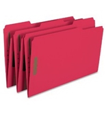 Smead Fastener Folder, Legal, Two 2-Inch K Style #1 and #3 Fasteners, 1/3 Cut Tab, Red, 50 per Box (17740)