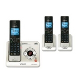 VTech LS6425-3 DECT 6.0 Cordless Phone, Black/Silver, 3 Handsets