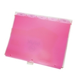 Wilson Jones View-Tab Transparent Dividers, 5-Tab Set, Pink Poly Tabs (W61005)