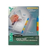 Wilson Jones View-Tab Transparent Dividers 8 Tab, 8.5 x 11 Inch Sheet Size, Square Multi-Color Tabs