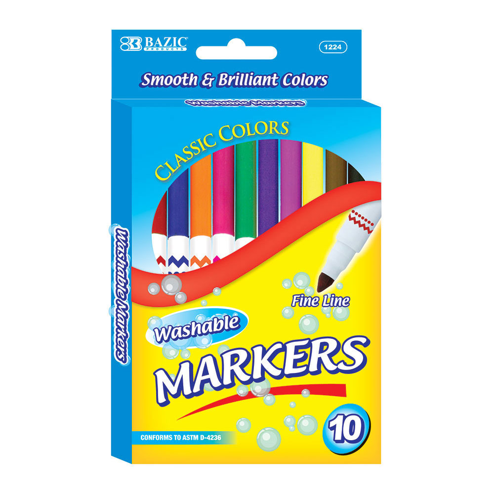 24 Classic Colors Fine Line Washable Markers 24 Pack