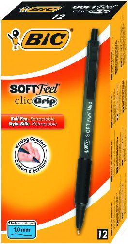 BIC Soft Feel Retractable Ballpoint Pen, Medium Point