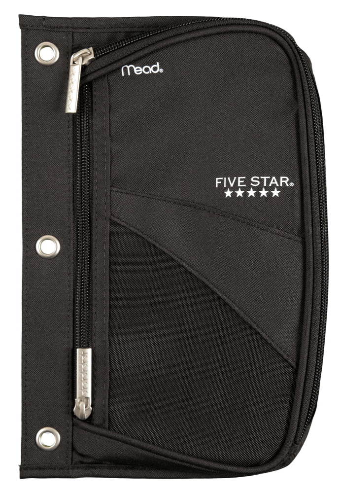 Five Star Xpanz Zipper Pencil Pouch, Black (50518)