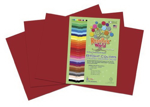 Roselle 12x18 Bright Colors Sulphite Construction Paper, Dark Red/Burgundy  (76202)