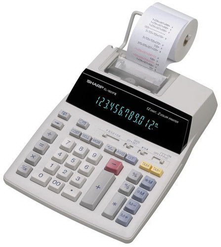 Renewed Sharp EL-1801V Two-Color Printing Calculator 2.1 Lines/Sec 4 Black/Red 