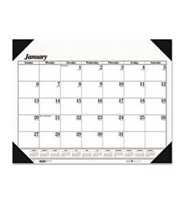 ** Workstation-Size One-Color Monthly Desk Pad Calendar, 18-1/2 x 13, 2013 **