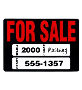 Garvey Sign 098025 Vehicle For Sale Kit