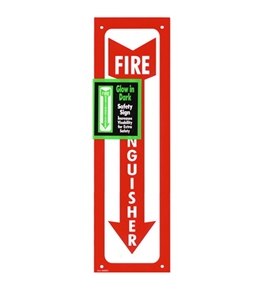 Garvey Printed Plastic Sign 098063 Fire Extinguisher Glow In the Dark
