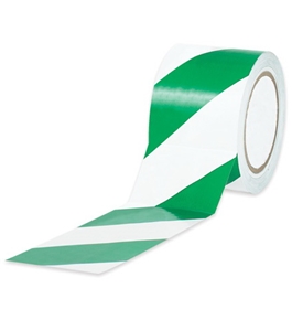 1" x 36 yds. Green/White (3 Pack) Striped Vinyl Safety Tape (3 Per Case)