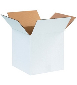 12" x 12" x 12" White Corrugated Boxes (Bundle of 25)
