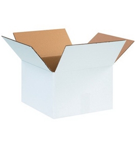 12" x 12" x 8" White Corrugated Boxes (Bundle of 25)