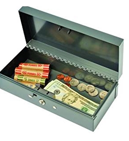 STEELMASTER Locking Steel Bond Box, Includes Keys, 10.25 x 2.88 x 4.75 Inches, Gray (2212CBGY)