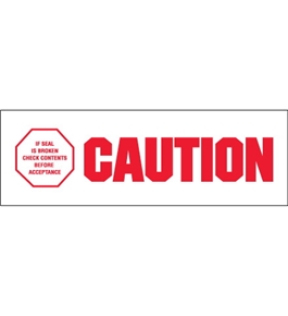 2" x 110 yds. - "Caution - If Seal Is Broken..." Pre-Printed Carton Sealing Tape (36 Per Case)