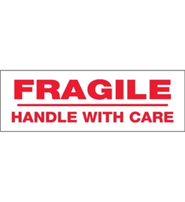 2" x 110 yds. - "Fragile Handle With Care" (18 Pack) Pre-Printed Carton Sealing Tape (18 Per Case)