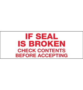 2" x 110 yds. - "If Seal Is Broken..." (18 Pack) Tape Logic™ Pre-Printed Carton Sealing Tape (18 Per Case)