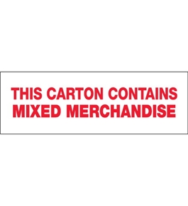 2" x 110 yds. - "Mixed Merchandise" Pre-Printed Carton Sealing Tape (36 Per Case)