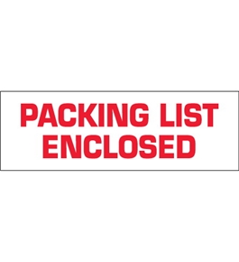 2" x 110 yds. - "Packing List Enclosed" (18 Pack) Pre-Printed Carton Sealing Tape (18 Per Case)
