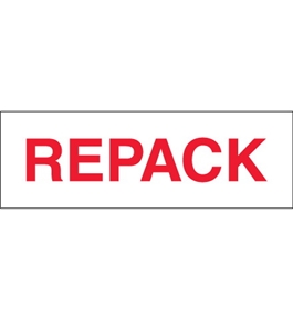 2" x 110 yds. - "Repack" (6 Pack) Pre-Printed Carton Sealing Tape (6 Per Case)