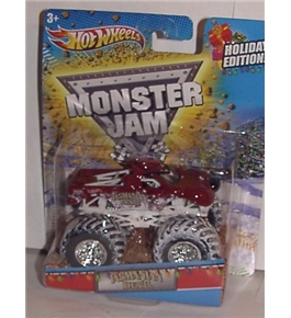 2012 HOT WHEELS 1:64 SCALE EXCLUSIVE HOLIDAY TASMANIAN DEVIL MONSTER JAM TRUCK WITH SNOW COVERED TIRES