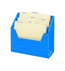 3 Compartment Folder Holder, 12"H x 13 3/4"W x 5 5/8"D, Blue