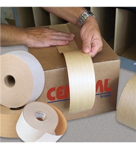 3" x 375' White Central - 250 Reinforced Tape (8 Per Case)