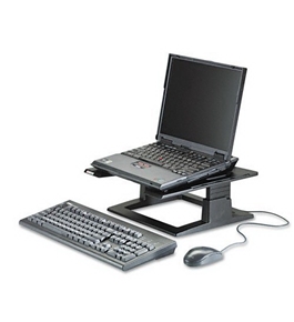 3M : Notebook Riser w/Adjustable Height, 13w x 13d x 3 1/4 - 5 3/4h, Charcoal Gray - Sold as 2 Packs