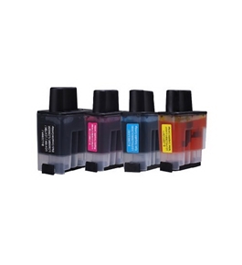 4 Pack Compatible Brother LC-41, LC41 1 Black, 1 Cyan, 1 Magenta, 1 Yellow for use with Brother DCP-1