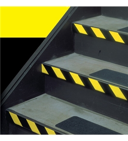 4" x 36 yds. Black/Yellow Striped Vinyl Safety Tape (12 Per Case)
