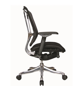 Nefil 4200FMBLK Office Chair in Black Mesh Back and Black Fabric Seat and Aluminum Frame