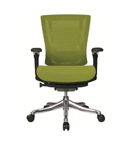 Nefil 4300MEGRN3D Office Chair in 3D Green Mesh and Aluminum Frame