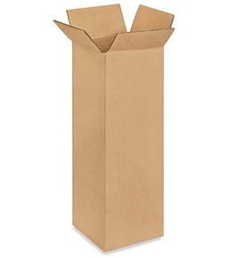 4" x 4" x 12" Tall Corrugated Boxes (Bundle of 25)